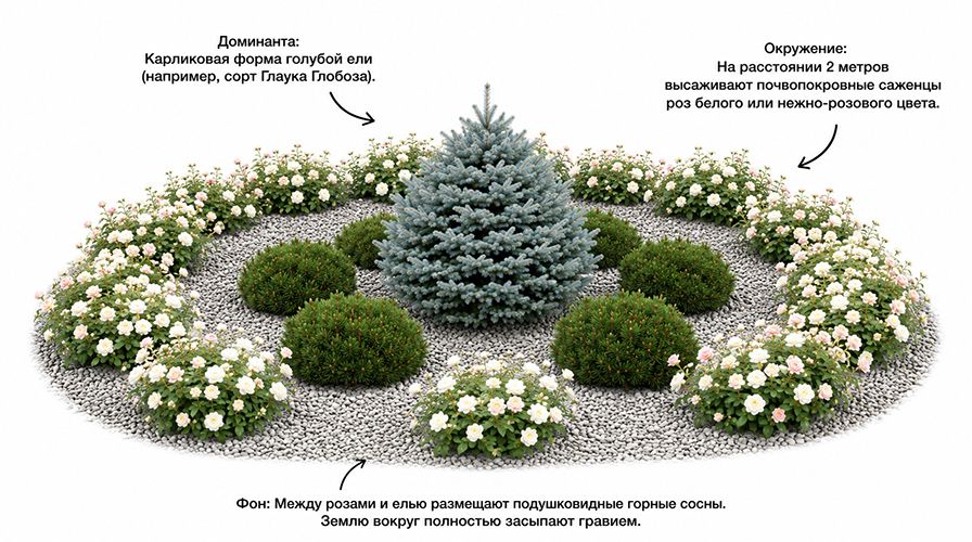Голубая ель в дизайне сада